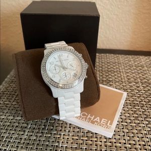 Michael Kors Watch Ceramic Runway Crystal
